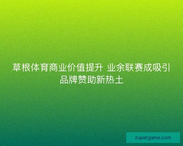 草根体育商业价值提升 业余联赛成吸引品牌赞助新热土